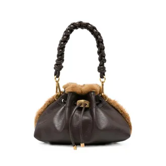 Jimmy Choo London Cinch Shearling-trimmed Leather Cross Body Bag