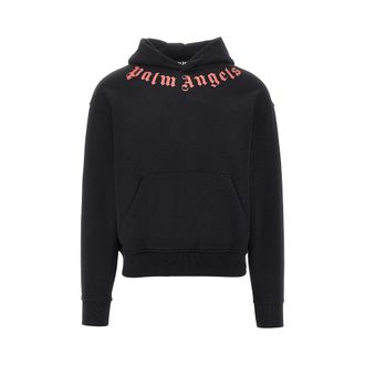 Palm Angels Neck logo print hoodie Man S