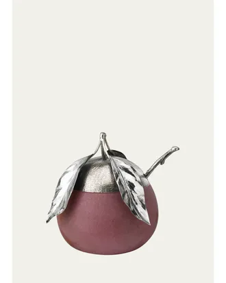 Buccellati Murano Glass & Sterling Silver Peach Jam Jar