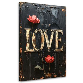 Feeby Impresi&oacute;n De Imagen, Inscripci&oacute;n De Amor Con Flores Tipograf&iacute;a Retro, 80x120