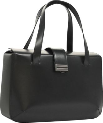 Bally Handbag Leather Black Leather Handbag (Pre-Owned)