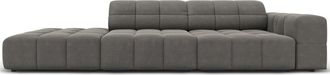BLOOMINGLOFT 3-Sitzer Design Sofa Chicago mit Ottomane Links, Samtbezug