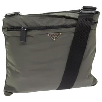 Prada Pre-owned Nylon prada-bags - Dames - Pre-owned - Grijs - Maat: ONE Size Nylon