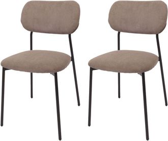 Hhg Lote De 2 Sillas De Comedor Hhg 064, Silla De Cocina Silla Tapizada, Cuerda (330g/m&sup2;) Tela/textil Metal, Topo