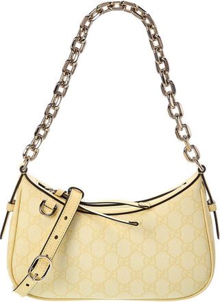 Gucci Gg Emblem Small Gg Supreme Canvas & Leather Shoulder Bag