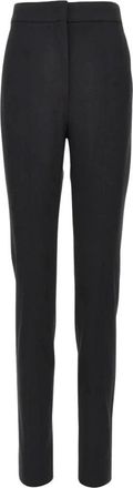 Max Mara Gecropt broek met persvouw - Dames - Vrijetijds broeken - Zwart - M - Broeken