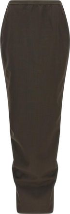 Rick Owens Grey Soft Pillar long skirt