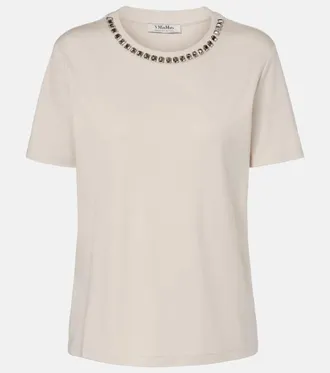 Max Mara Bingo embellished cotton-blend T-shirt