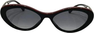 Chanel Pre-owned Accessories, female, Black, Size: ONE SIZE Pre-owned Coco Mark Sunglasses