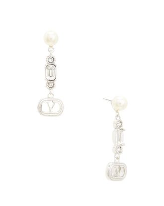 Valentino Ovalette Swarovski Pearl Earrings