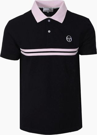 Sergio Tacchini Mens SERGIO TACCHINI SUPERMAC POLO BLACK/LIGHT LILAC - Size: 40