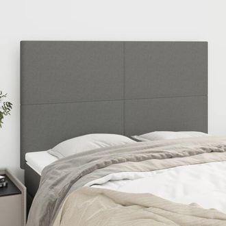 vidaXL Cabeceros 4 Unidades Tela Gris Oscuro 72x5x78/88 Cm Vidaxl