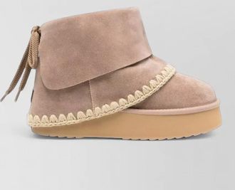 Mou calfskin platform ankle boots