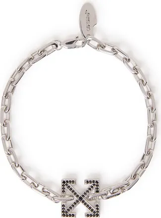 Off-white Lab Grown Diamond Arrow Chain Bracelet in Silver at Nordstrom, Size 8