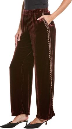 Johnny Was Wide Leg Velvet Silk-Blend Pant