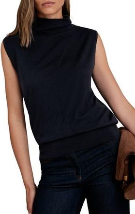Reiss Harper Funnel Neck Sleeveless Wool Sweater in Navy at Nordstrom Rack, Size X-Small