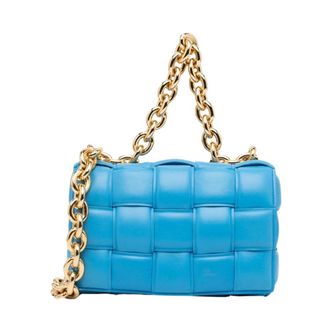 Bottega Veneta Pre-owned Padded Chain Cassette - Dames - Pre-owned - Blauw - Maat: ONE Size Zijde