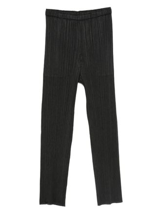 Pleats Please Issey Miyake plissé trousers - women - Polyester - 4 - Black