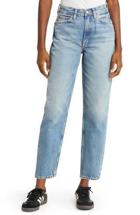 Re/Done High Waist Tapered Nonstretch Jeans in Favorite Bleu at Nordstrom Rack, Size 31