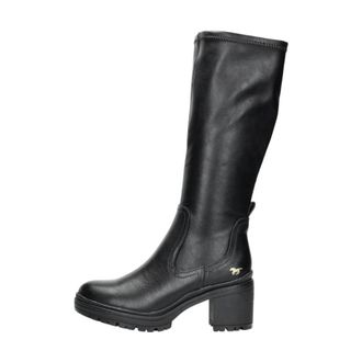 Mustang Enkellaarsjes - Dames - Laarzen met Hak - Zwart - 41 EU - Schoenen