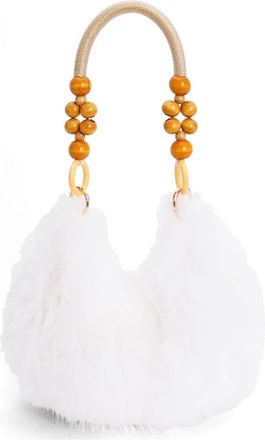 Generic Womens Plush Bags Soft Plush Shoulder Bag For Women Fuzzy Teddy Tote Handbag Top Handle Purse Elegant Ladies Crossbody Winter(WHITE)