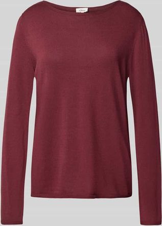 s.Oliver Red Label Regular Fit Strickpullover aus Baumwoll-Viskose-Mix in Bordeaux, Größe 34