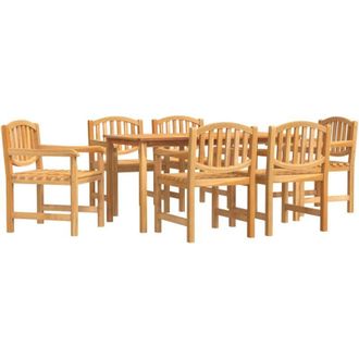 vidaXL Juego De Comedor De Jard&iacute;n 7 Piezas Madera Maciza De Teca Vidaxl