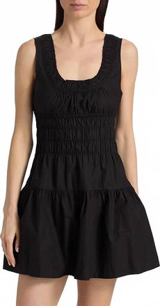 Ciao Lucia Kala Smocked Cotton Mini Dress In Black