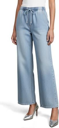 Bebe The Easy Pull-On Wide Leg Jeans in Light Blue at Nordstrom Rack, Size Large