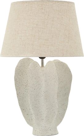 Mauro Ferretti L&aacute;mpara de mesa de resina beige con pantalla de tela &oslash; 40&times;63