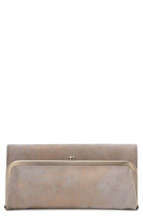 Hobo Rachel Continental Leather Frame Wallet in Golden Granite at Nordstrom