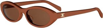 Celine Triomphe Mini Zonnebril - Dames - Zonnebrillen - Bruin - 54 MM - Accessoires