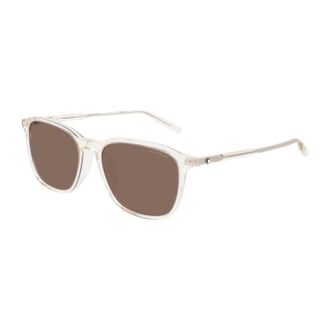 Montblanc Montblanc Sunglasses Square Full Rim, Transparent Yellow Frame And Brown Lens Mb0082Sa004