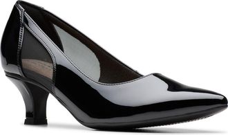 Clarks Kepley Cora Pointed Toe Pump in Black Patent at Nordstrom Rack, Size 8.5