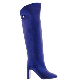 Paris Punk Over-the-Knee Boots, female, Blue, 6 UK, Chic Cosmo Blue/Metallic Long Dress
