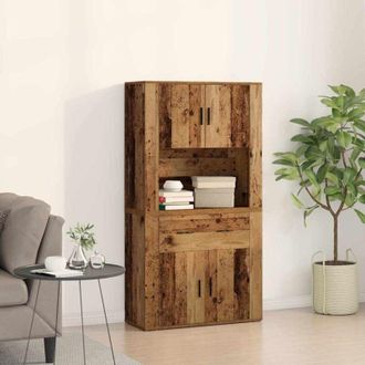 vidaXL Vidaxl - Highboard Madera Vieja 80 X 33 X 150 Cm Madera Contrachapada