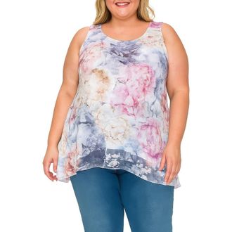 Standards & Practices Rose Print Mesh Top in Rose Lace at Nordstrom, Size 1 X