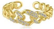 Kenneth Jay Lane Pavé Cubic Zirconia Frozen Curb Chain Ring in Clear/Gold at Nordstrom Rack, Size 7