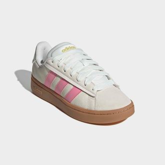 adidas Sneaker ADIDAS SPORTSWEAR GRAND COURT ALPHA, Damen, Gr. 38,5, weiss (sanftes wei&szlig;, bliss pink, gold metallic), Leder, Textil, Schuhe Sneaker, Design i