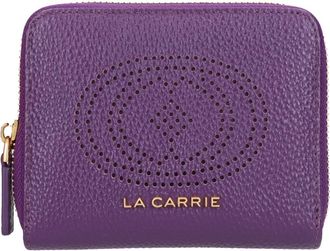 La Carrie Drilled Logo Small Wallet - Dames - Portefeuilles - Paars - ONE Size - Leer - Accessoires