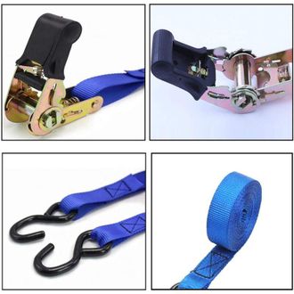 OEM Correas De Trinquete - Juego De 4 Correas De Trinquete De 5 M Con Tensor. Correas De Trinquete Para Remolques, Caravanas, Bicicletas Y Movilidad M&oacute;vil