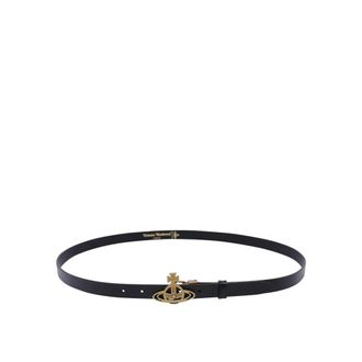 Vivienne Westwood Belts, female, Black, Size: ONE SIZE Small Line Orb Buckle Belt