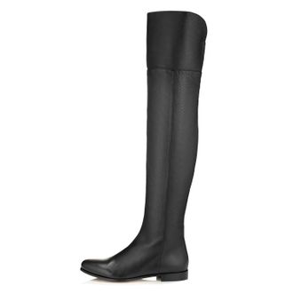 Generic Black,8.5 UK,Womens Leather PU Thigh High Boots Round Toe Side Zippe Fashion Comfy Chunky Low Heel Over The Knee Boot Fall Winter Dress Shoes