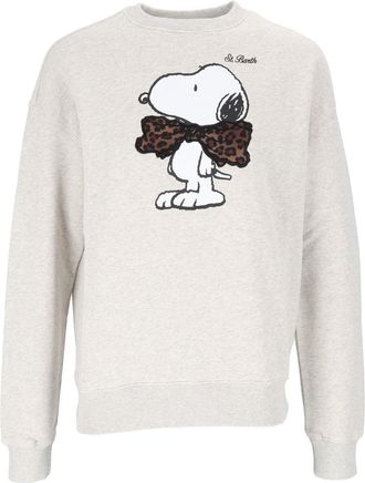 MC2 Saint Barth Stardust Snoopy Bow Embroidered Crewneck Sweatshirt