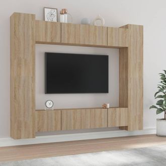 vidaXL Vidaxl - Set De Muebles Para Tv 8 Pzas Madera Contrachapada Roble Sonoma
