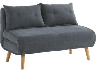 VENTE-UNIQUE.COM Sof&aacute; cama poli&eacute;ster 2 plazas gris 120x74cm
