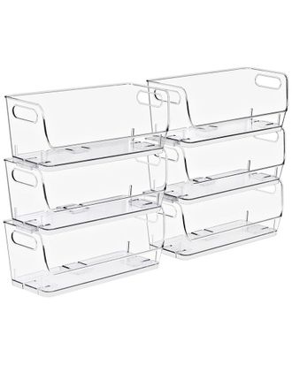 Sorbus Small Narrow 6-Pack Stackable Storage Containers