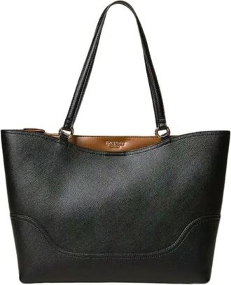 Twinset Twee-kleurige Ongevoerde Shopper Tas - Dames - Shoppers - Zwart - ONE Size - Leer - Tassen