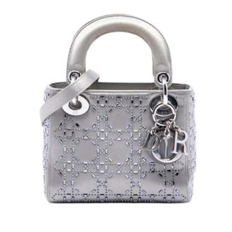 Dior Pre-owned Lady Dior - Dames - Vintage Mini Tas - Grijs - ONE Size - Satijn - Vintage