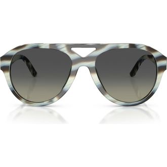 Tory Burch 55mm Pilot Sunglasses in Blue Ivory Horn /Grey at Nordstrom